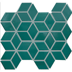 Daltile Color Wheel Retro 2" X 3" 3D Cube Glossy Peacock