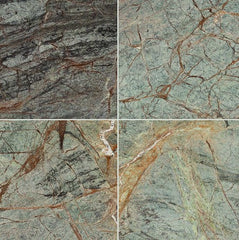 MS International Natural Stone Marble 12" x 12" Polished Rain Forest