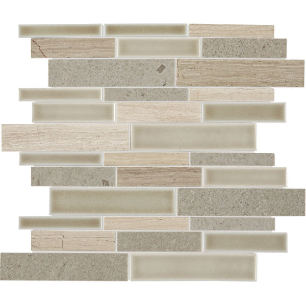Daltile  Raine 12" X 11" Random Linear Cumulus Grey Bld