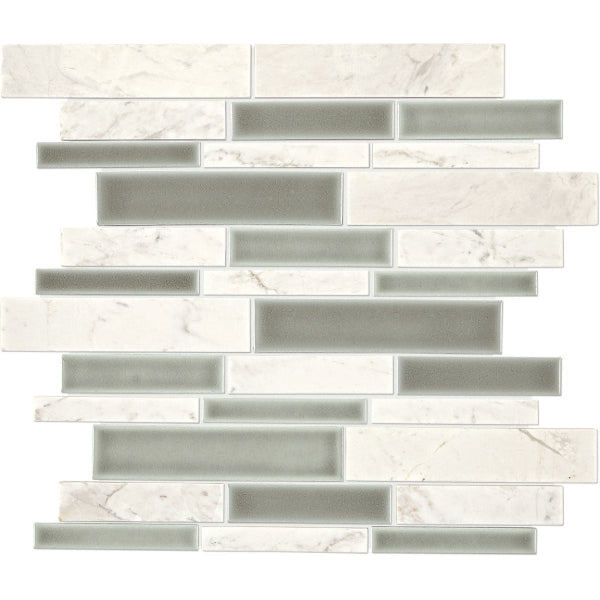 Daltile  Raine 12" X 11" Random Linear Stratus White Bld
