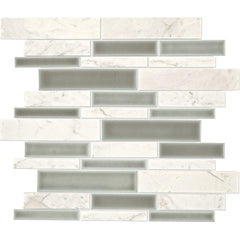 Daltile  Raine 12" X 11" Random Linear Stratus White Bld