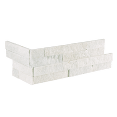 Bedrosians Slate 6" X 24" Ledger Corner Split Face Glacier White