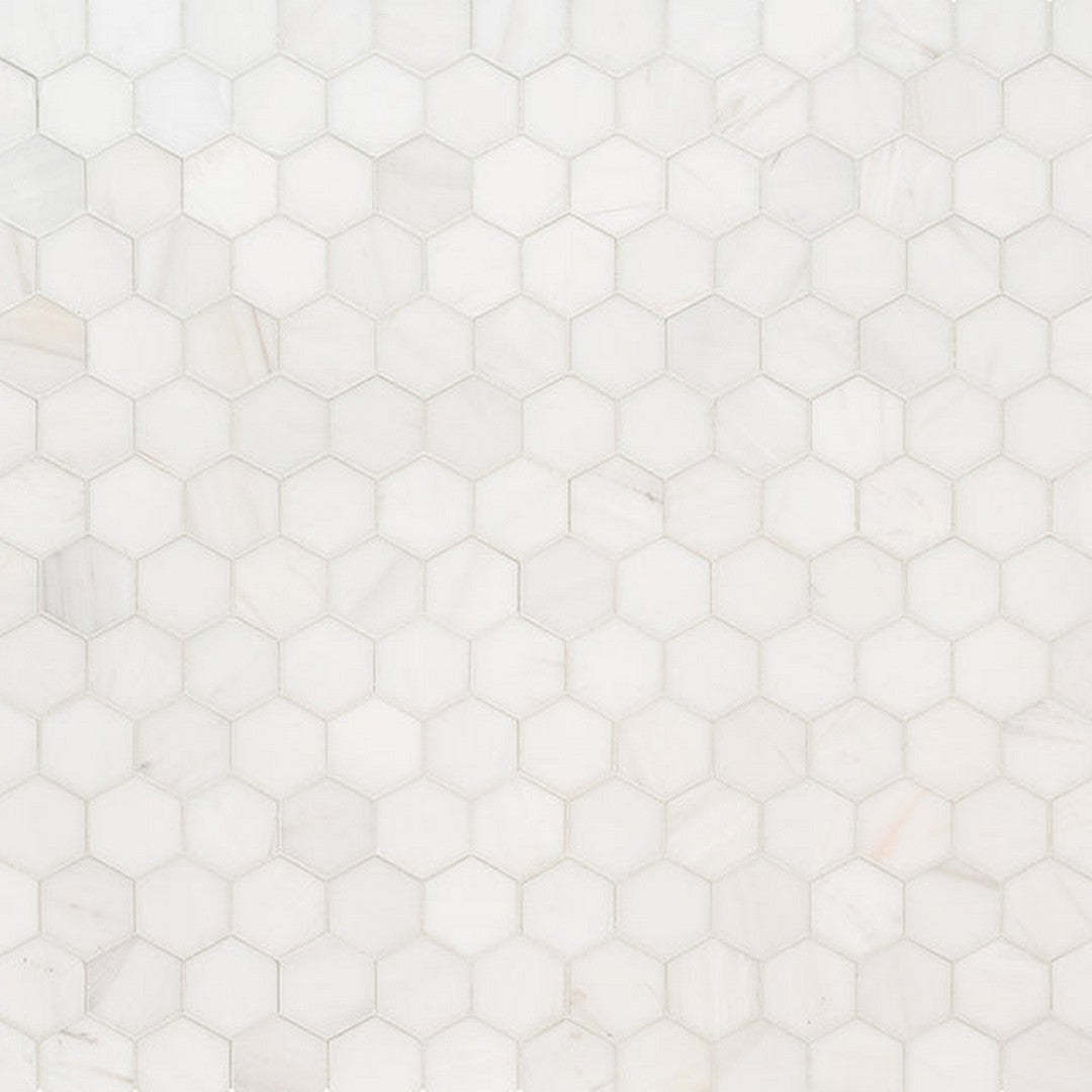 MS International Natural Stone Marble 12" x 12" Hexagon 2" Mosaic Bianco Dolomite