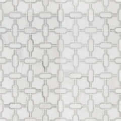 MS International Natural Stone Marble 12" x 12" Polished Bianco Gridwork