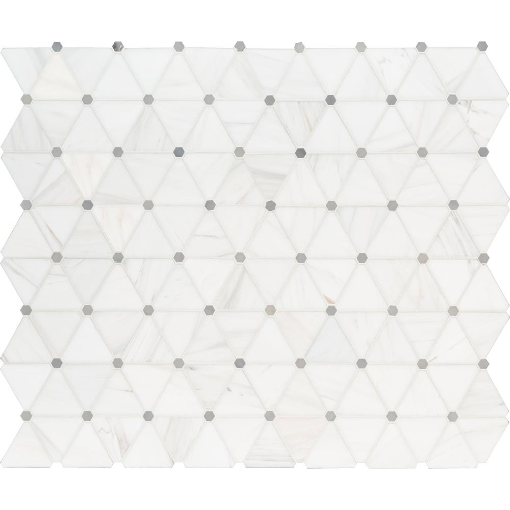 MS International Natural Stone Marble 12" x 12" Mosaic Bianco Dolomite Pinwheel