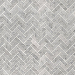 MS International Natural Stone Marble 12" x 12" Herringbone 1" x 3" Mosaic Carrara White
