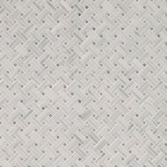 MS International Natural Stone Marble 12" x 12" Basketweave Mosaic Carrara White 9.6Mm
