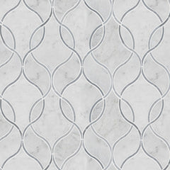 MS International Natural Stone Marble 12" x 12" Polished Carrara White Ellipsis