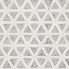 MS International Natural Stone Marble 12" x 12" Polished Carrara White Faceted