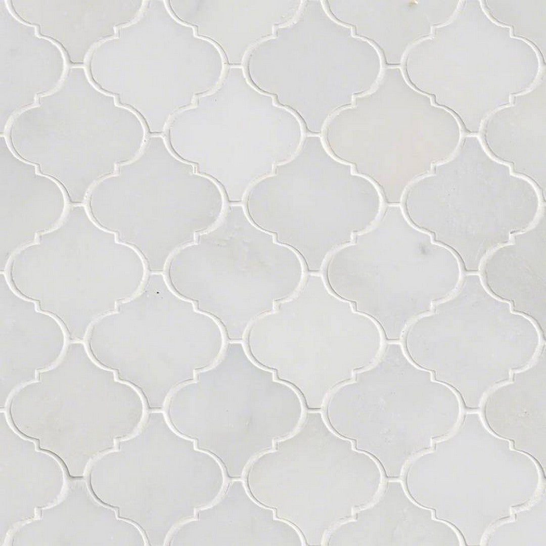 MS International Natural Stone Marble 12" x 12" Arbasque Mosaic Greecian White
