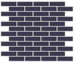 Emser Savvy 11"x12" Off-set Mosaic 1"x3" Polished Navy