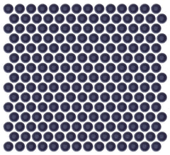 Emser Savvy 11"x12" Penny Round Mosaic 1"x1" Polished Navy