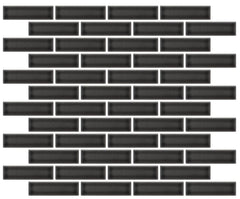 Emser Savvy 11"x12" Off-set Mosaic 1"x3" Polished Pewter