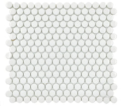 Emser Savvy 11"x12" Penny Round Mosaic 1"x1" Polished White