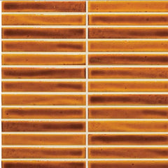 Marrazi Cotto Revival 12" x 12" Mosaic 1" x 6" Stacked Spice Crackle