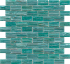 Emser Swirl 12"x12" Mosaic 1"x2" Polished Teal