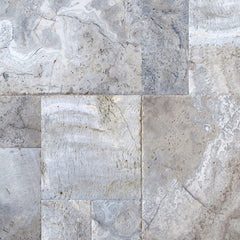 MS International Travertine 12" x 12" Tumbled Versailles Pattern Silver