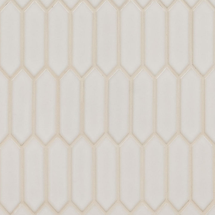 MS International Highland Park 12" x 12" Glossy Antique White Picket