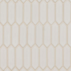 MS International Highland Park 12" x 12" Glossy Antique White Picket
