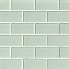 MS International Decorative Mosaic 12" x 12" Subway 2" x 4" Arctic Ice