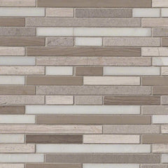 MS International Decorative Mosaic 12" x 12" Interlocking Arctic Storm