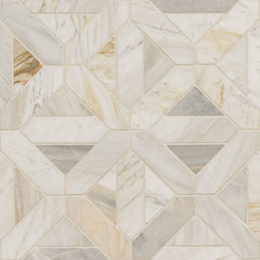 MS International Decorative Mosaic 12" x 12" Geometric Athena Gold