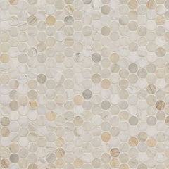 MS International Decorative Mosaic 12" x 12" Penny Round Athena Gold
