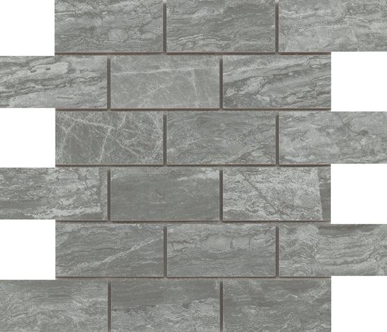 Emser Reserva 12" X 12" OFFset Mosaic 2" X 4" Pampa