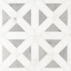 MS International Natural Stone Marble 12" x 12" Mosaic Bianco Dolomite Geometrica