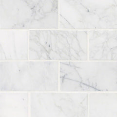 MS International Natural Stone Marble 12" x 12" Honed 3" x 6" Calacatta Cressa
