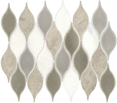 Daltile Decorative Accents 11" X 13" Leaf Mosaic 2" X 3" Lumia Leaf Gray