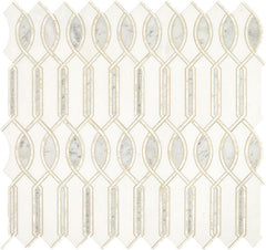 Daltile Lavaliere 11" X 11" Imaginare Mosaic Polished Carrara/Thassos/Mother Pearl