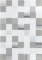 Daltile Perfit Mosaix 18" X RL" Mosaic Marmara & Glass / Straight Stack 2 X 2 Inch
