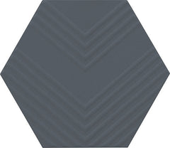 Marazzi Rhyme And Reason 4" X 5" Hexagon Ripple Mix Indigo