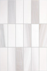 Daltile Perfit Mosaix 18" X RL" Mosaic Calacatta Dolomiti / Straight Stack 2 X 6 Inch