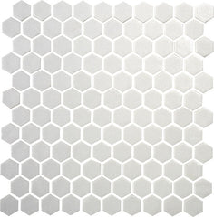 Daltile Uptown Glass 11" X 12" Hexagon Mosaic 1" Matte Matte Alabaster