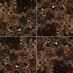 MS International Natural Stone Marble 12" x 12" Polished Empredor Dark