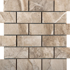 Emser Eurasia 12" X 12" Offset Mosaic 2" X 4" Cafe