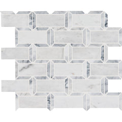 MS International Natural Stone Marble 12" x 12" Mosaic Arabescato Carrara Framework