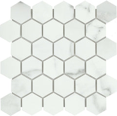 Emser Visconde 12"x12" Hexagon Mosaic "2x2" Matte Silver