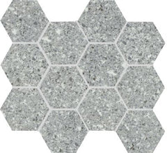 Emser Fragmento 10" X 12" Hexagon Mosaic 3" Matte SM Silver
