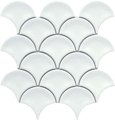 Emser Reward 10"x11" Fan Mosaic 3"x4" Polished White