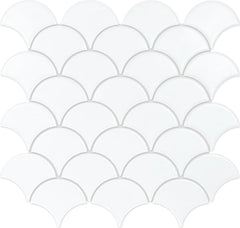 Emser Impact 11"x12" Fan Mosaic 3"x3" Matte White