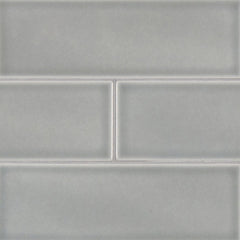MS International Highland Park 12" x 12" Mosaic 4" x 12" Glossy Morning Fog