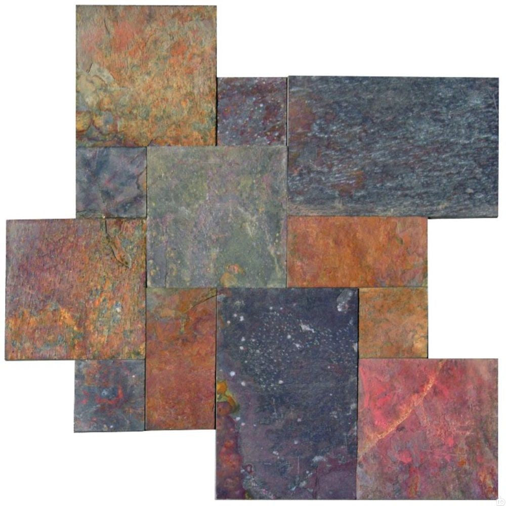 MS International Slate And Quartzite 12" x 12" Ashler Versailles Pattern Multi Classic