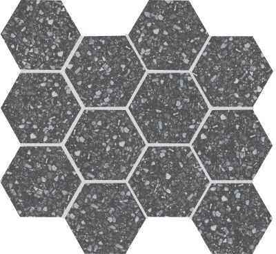 Emser Fragmento 10" X 12" Hexagon Mosaic 3" Matte SM Black