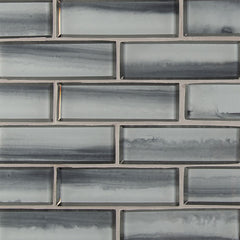 MS International Decorative Mosaic 12" x 12" Subway 2" x 6" Ombre Grigia