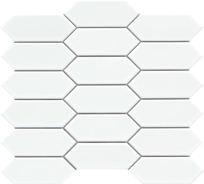 Emser Catch 11"x13" Picket Mosaic 2"x5" Polished Ice Glossy