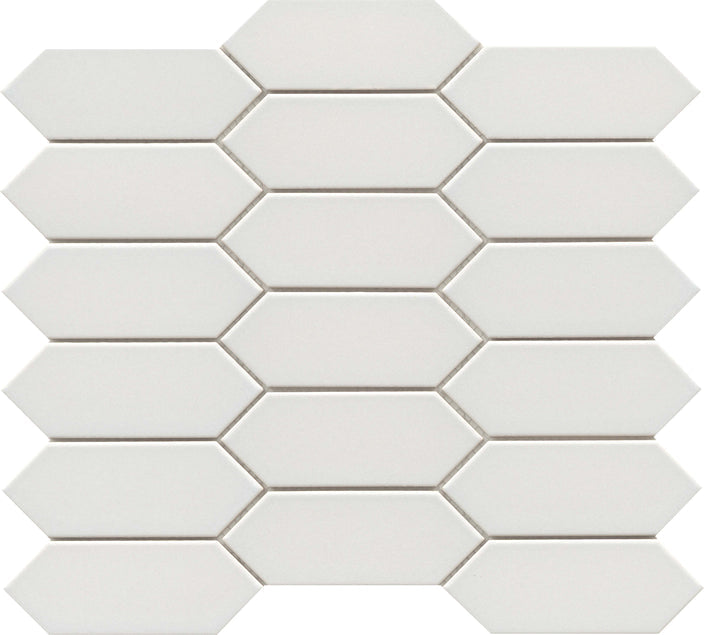 Emser Catch 11"x13" Picket Mosaic 2"x5" Polished Gray Glossy