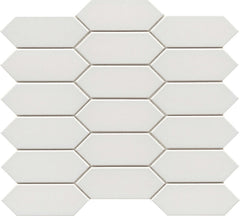 Emser Catch 11"x13" Picket Mosaic 2"x5" Polished Gray Glossy